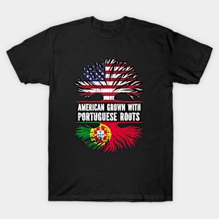 American Grown with Portuguese Roots USA Flag T-Shirt